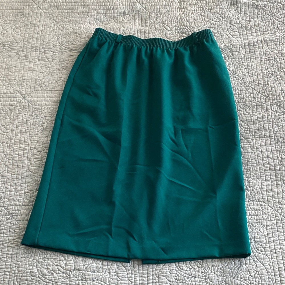 Vintage Teal Pencil Skirt with POCKETS